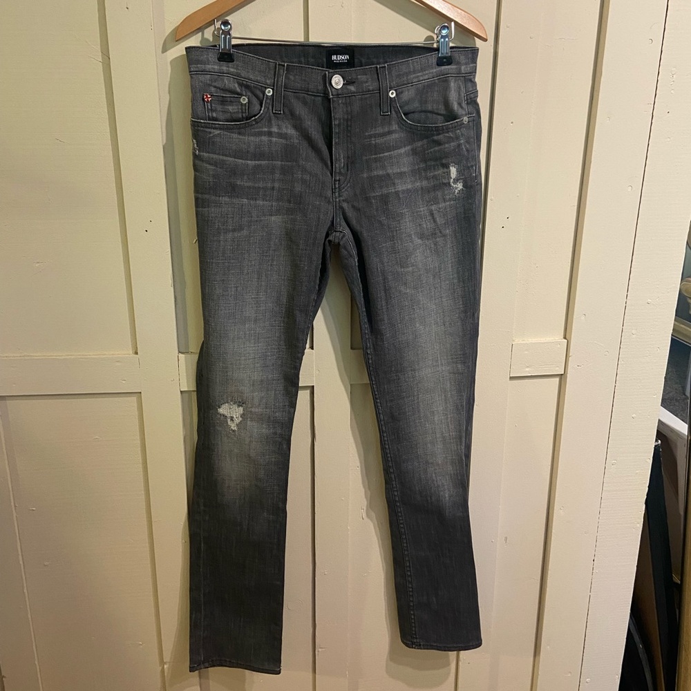 Hudson black distressed jeans size 27